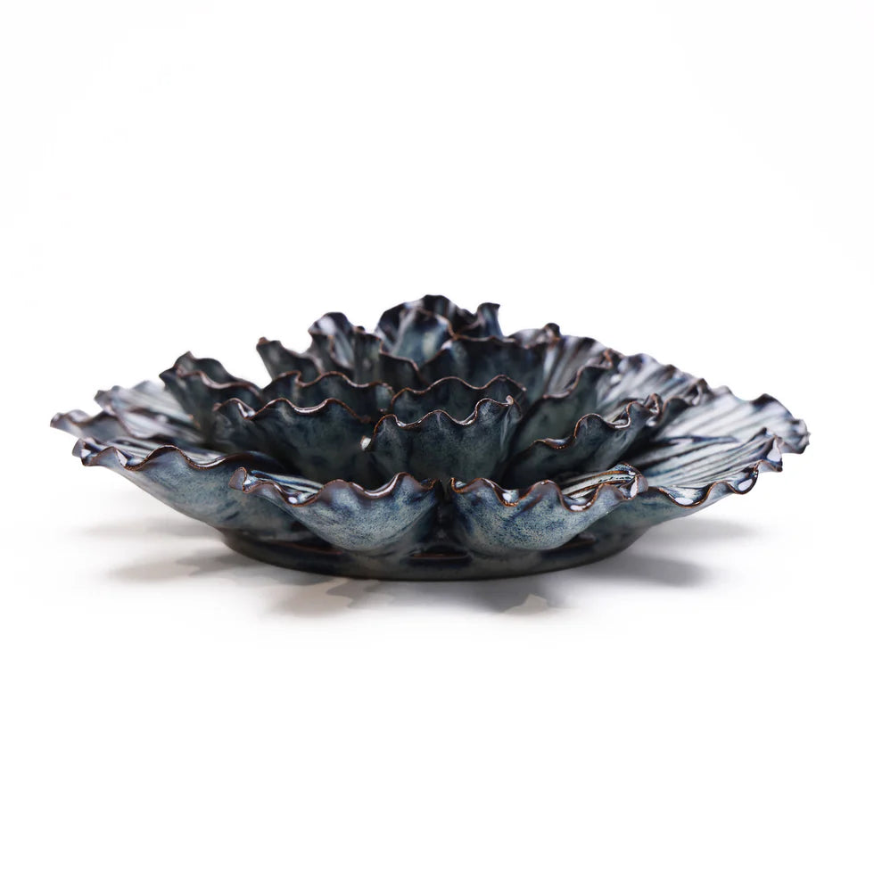 Ceramic Flower Wall Art- Mofo Blue