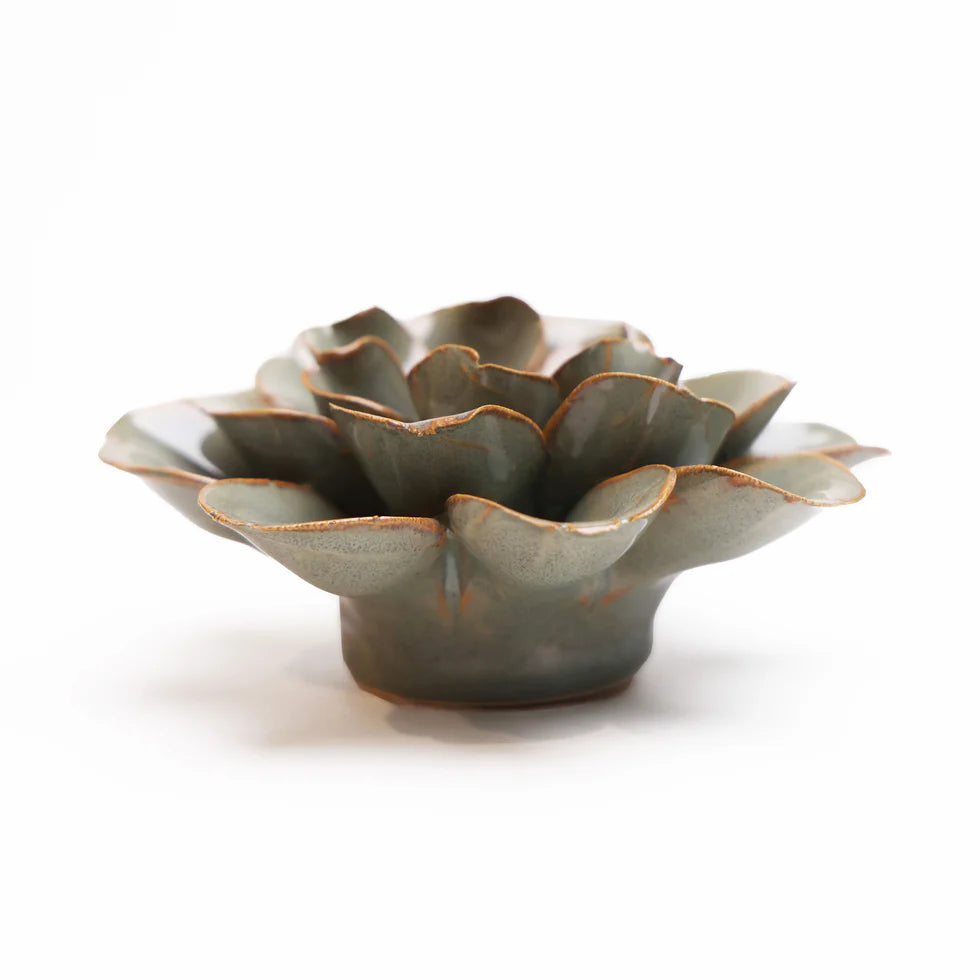 Ceramic Flower Collection- 8.1 Green Grey