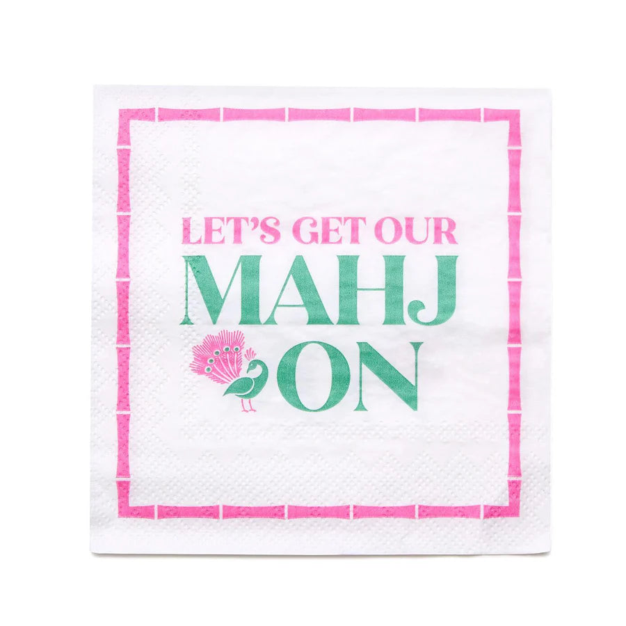 Two's Company Cocktail Napkins Let's Get Our Mahj On