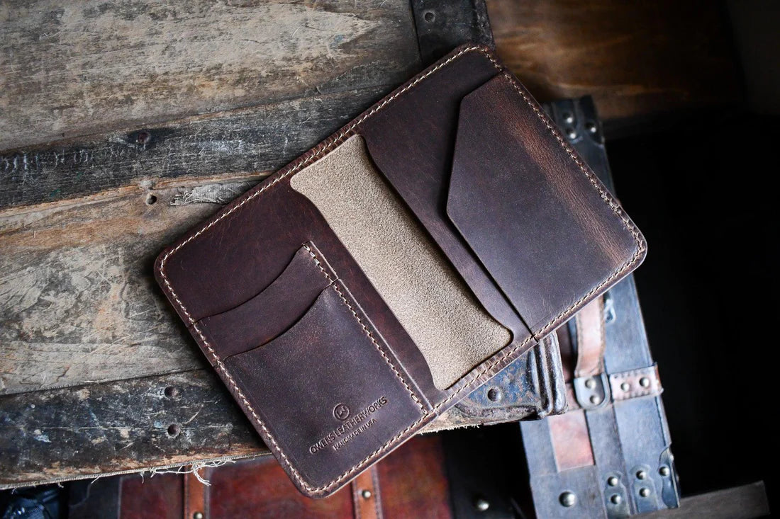 Owens Leatherworks-Passport Wallet - Handmade Leather