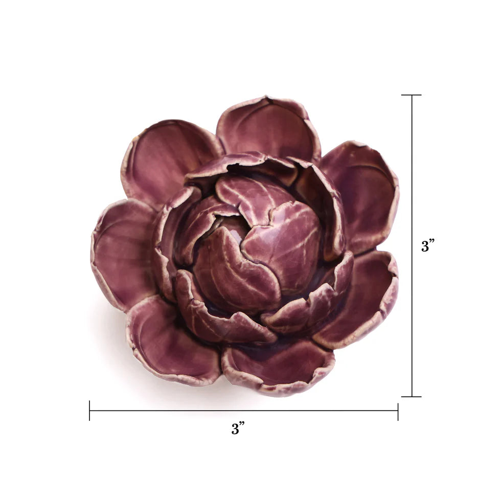 Ceramic Flower Wall Art- Peony Purple 11