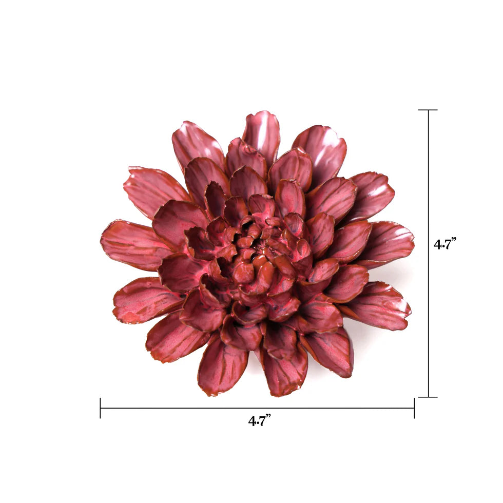 Ceramic Flower Wall Art- Medium Flower Pink