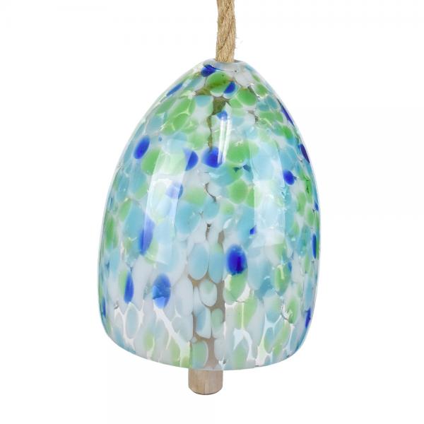 Green and Blue Blown Glass Bell - GE