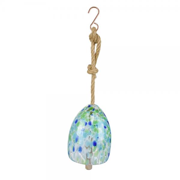 Green and Blue Blown Glass Bell - GE