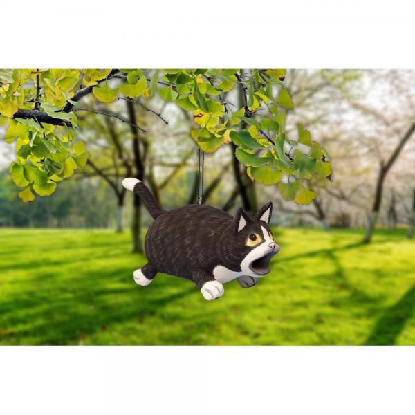 Big Mouth Black & White Cat Bird House- GE