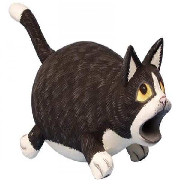 Big Mouth Black & White Cat Bird House- GE