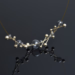 PURSUITS - Vevé Necklace, Gold & Grey