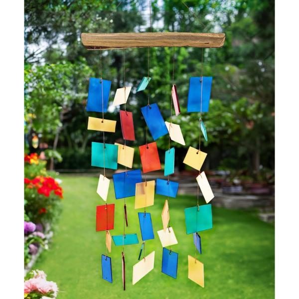 Retro Beveled Squares Glass Chime - GE
