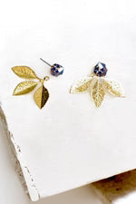 PETER + JUNE Botanical Layered Studs in Bismuth