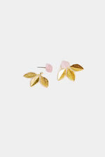 PETER + JUNE Botanical Layered Studs in Aventurine