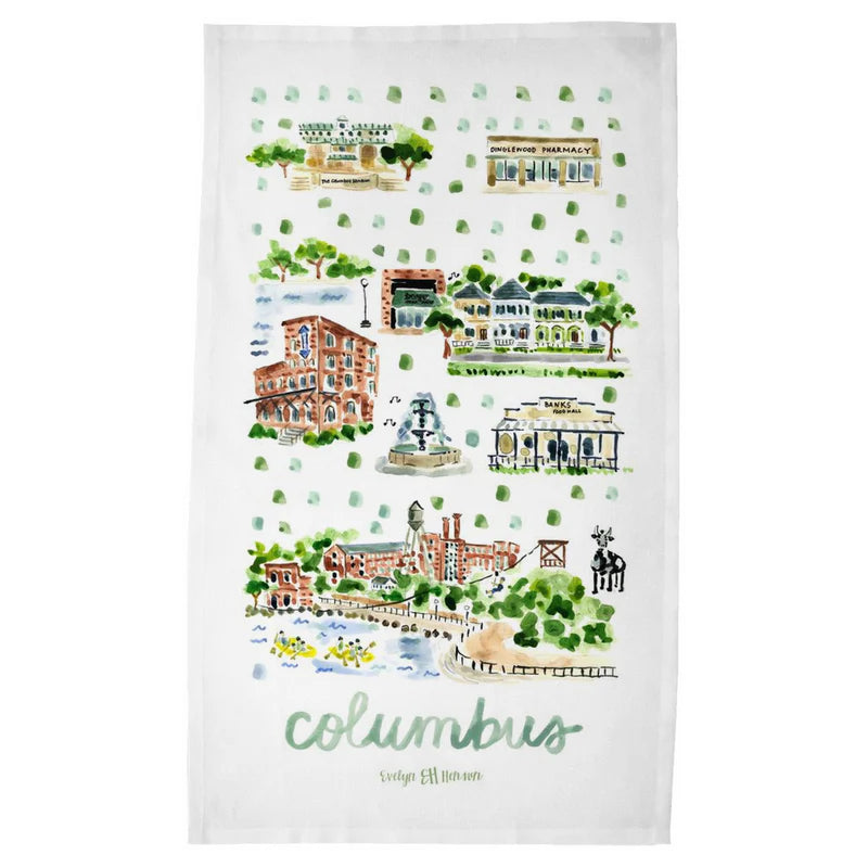 Evelyn Henson-Columbus, GA Map Tea Towel