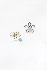 PETER + JUNE Flower Bed Layered Studs in Bismuth