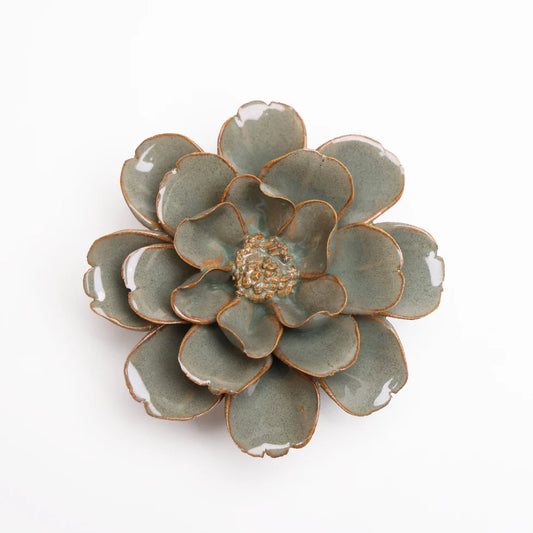 Ceramic Flower Collection- 8.1 Green Grey