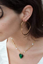 PETER + JUNE Jill Necklace in Slate Grey Murano Glass
