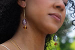 PETER + JUNE Lennox Earrings in Lilac Glass