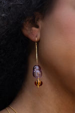 PETER + JUNE Lennox Earrings in Lilac Glass