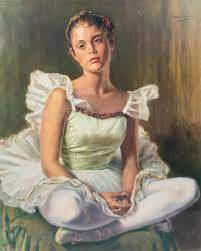 Ballerina in White Print