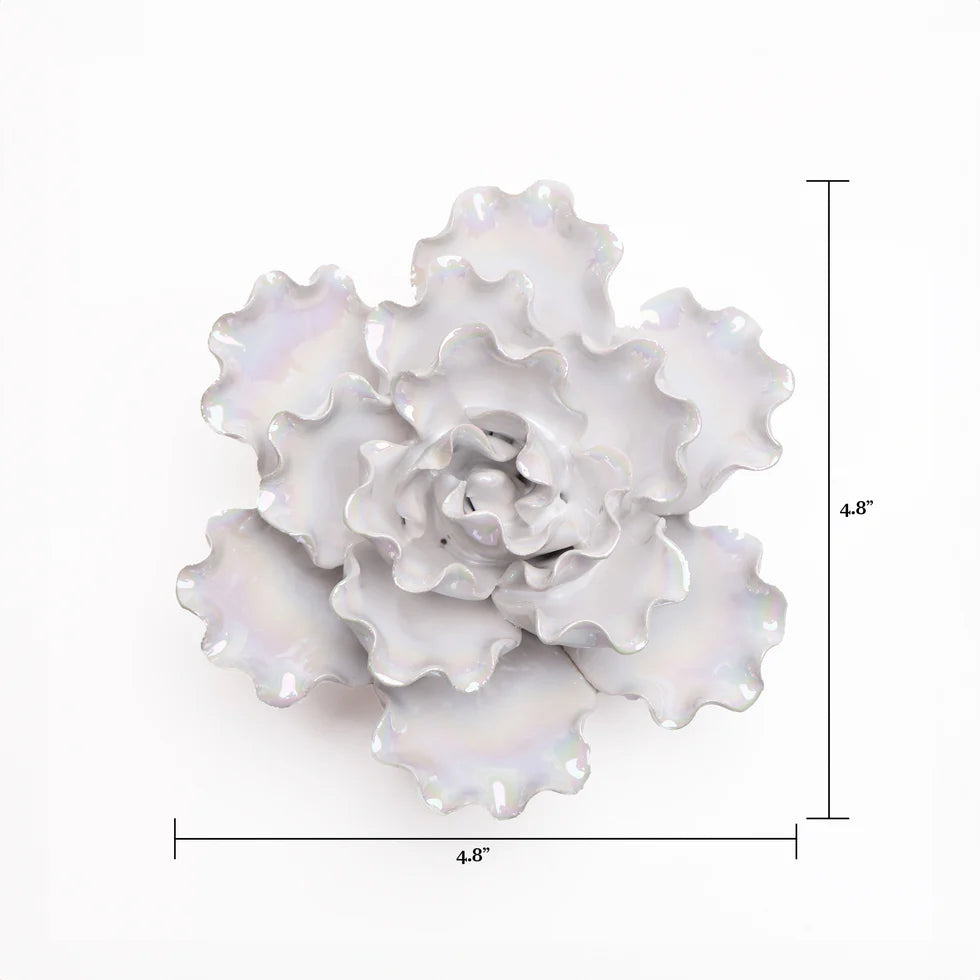 Ceramic Flower Wall Art- Pearl Sea Lettuce Medium