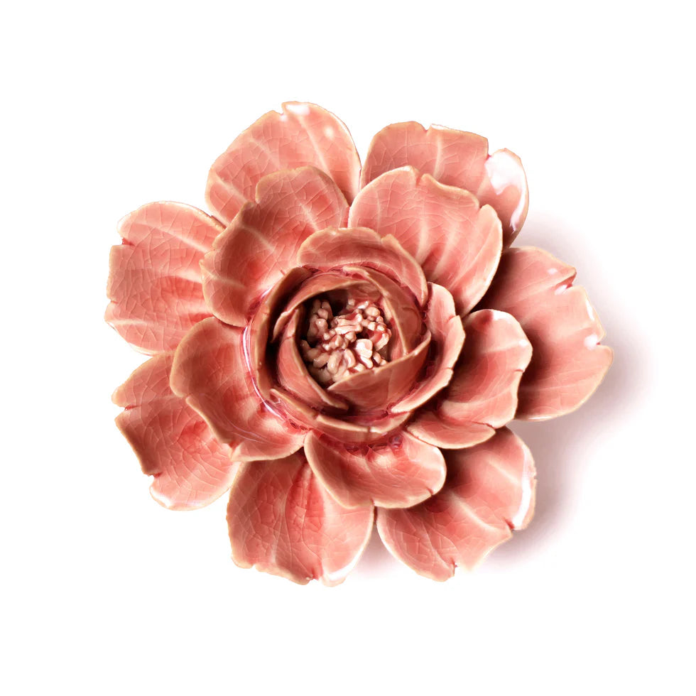 Ceramic Flower Wall Art- Rose Pink 12