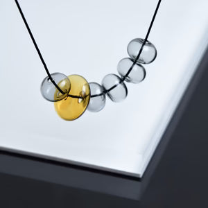 PURSUITS - Odette Necklace, Glass Grey with Amber Accent