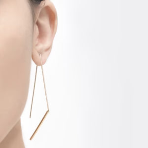 PURSUITS -  Jagged Hoop Earrings, Satin Gold