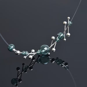 PURSUITS -  Vevé  Necklace, Silver & Aqua