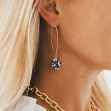 Load image into Gallery viewer, Susan Shaw-Gold Threader &amp; Hand Painted Blue &amp; White Porcelain Ball Earrings
